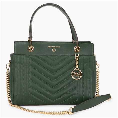 Michael Kors Ladies Green Quilted Leather Cece Medium 